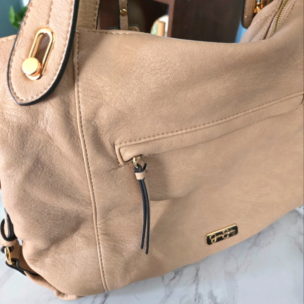 Jessica Simpson Tan Leather Shoulder Bag